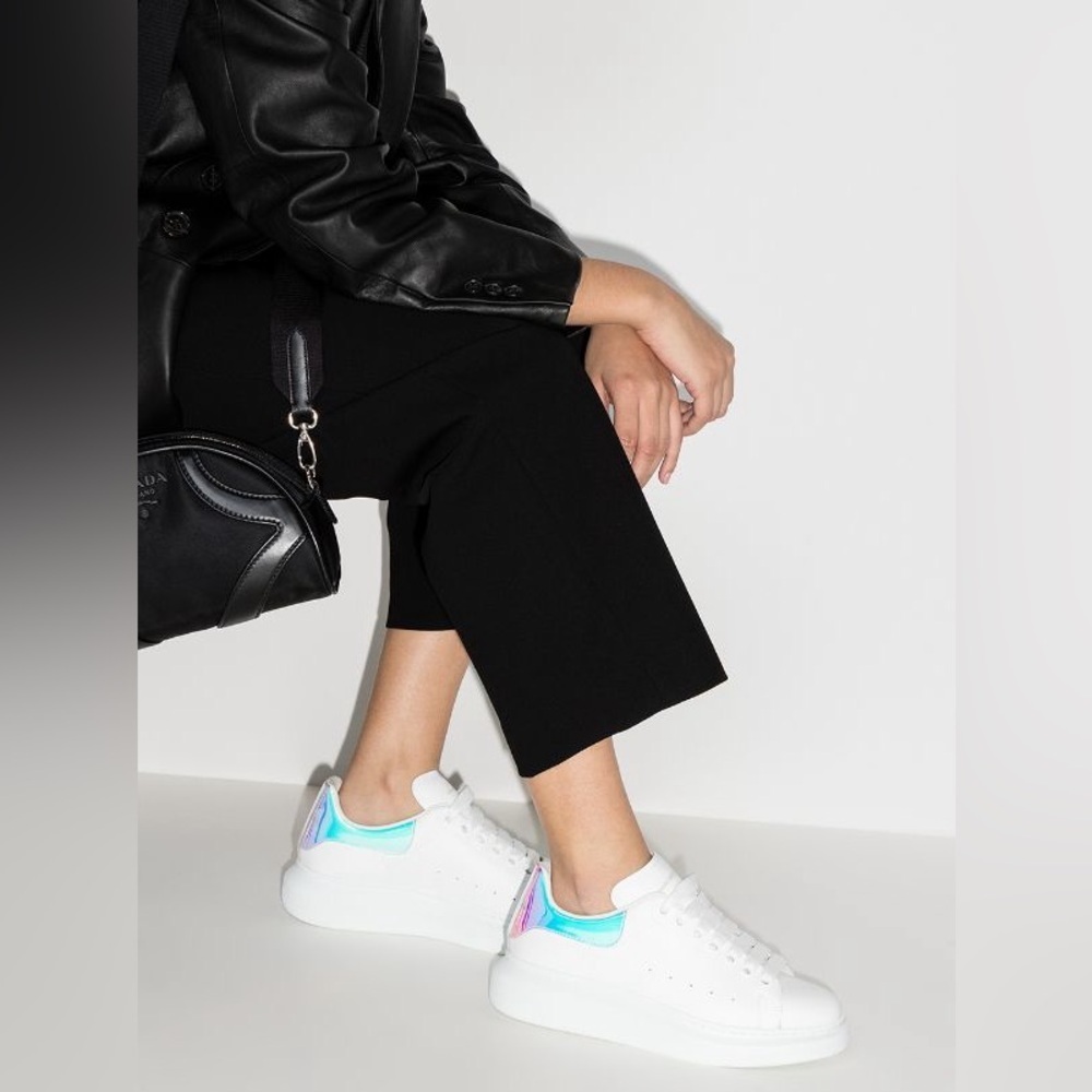 Alexander McQueen Oversized Women's 'White Iridescent’ Sneakers Size 40 EU